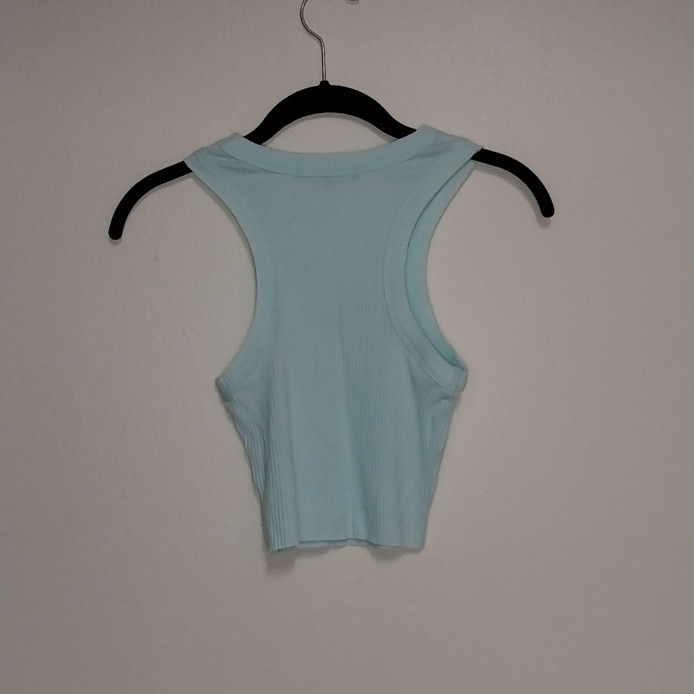 Lulu's Mint Ribbed Racerback Crop Top - Picture 4 of 6
